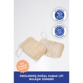 Lindos %100 Doğal Kabak Lifinden 2'li Sıfır Atık Bulaşık Süngeri