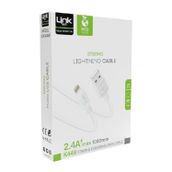 Linktech K449 1 mt 2.4A Beyaz Strong Lightning USB Data Şarj Kablosu
