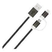 Linktech K555 2in1 Micro USB + iPhone 1.2 mt Şarj ve Data Kablosu