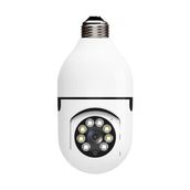 Lisa Butik CMR19 Wifi 360 Panoramik Ampul Kamera Gece Görüş Ses Akıllı Hareket Algılayıcı Beyaz Güvenlik Kamerası