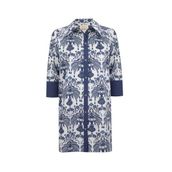 LISA LINA Lacivert Beyaz Uzun Plaj Elbisesi, L/XL, 5003277394, Lacivert - Beyaz, Kadın