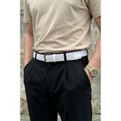 Livio Ferri Velta Erkek Likralı Elastik Örgü Kemer - 135 cm - Beyaz