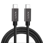 LivX Force GN-02 100W Usb-C to Usb-C 3.1 Gen2 10Gbps 4K 60Hz 2 Metre Örgülü Hızlı Şarj Data ve Görüntü Kablosu