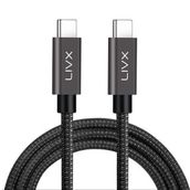 LivX Force GN-03 100W Usb-C to Usb-C 3.1 Gen2 10 Gbps 4K 60Hz 3 Metre Örgülü Hızlı Şarj Data ve Görüntü Kablosu