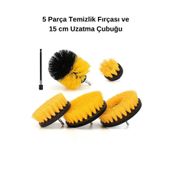 Livx Hygiene Matkap Ucuna Takılan Profesyonel Temizlik Fırçası 5 Parça ve 15 cm Uzatma Çubuğu