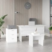 L'occi Concept Diego Abc Ofis Masa sehpa Keson 3 'lü Büro Masa Takımı Beyaz