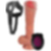 Lolita Shop Ileri Geri Hareketli Titreşimli Belden Bağlamalı Şarjlı 22.5 cm Çift Katmanlı Kemerli Takma Vibratör
