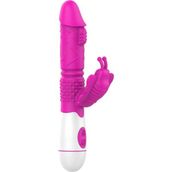 Lolita Shop Soft Silikon Dokuda Tırtıklı Kelebek Klitoris Uyarıcılı USB Şarjlı 30 Mod Titreşimli Rabbit Vibratör