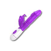 Lolita Shop USB Şarjlı 30 Farklı Titreşim Soft Silikon Doku Tırtıklı Kelebek Klitoris Uyarıcılı Rabbit Vibratör