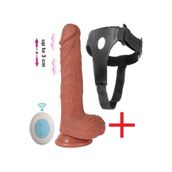Lolita Shop Uzaktan Kumandalı Kemerli İleri Geri Hareket Titreşimli Belden Bağlamalı Şarjlı 22 Cm Takma Vibratör