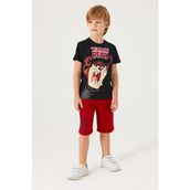 Looney Tunes L1571-3 Siyah Erkek Çocuk Bermuda Takım