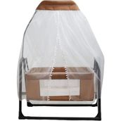 Loove Bebe Melodi Beşik Portatif Sallanır Anne Yanı Beşik Kahverengi - 50x80