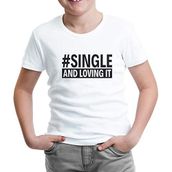 Lord T-Shirt ÇB-909 Beyaz Single And Loving It Erkek Çocuk T-shirt