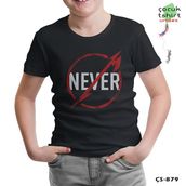 Lord T-Shirt CS-879 Siyah Metallica Never Logo Erkek Çocuk T-shirt