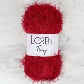 Loren 34052 RF024 Furry Koyu Kırmızı El Örgü İpi