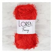 Loren 34053 RF025 Furry Kırmızı El Örgü İpi