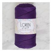 Loren LM037 34442 Polyester Soft Macrame Koyu Mor El Örgü İpi