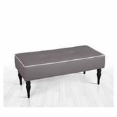 Lorence Home Lungo Gri Deri Bench Puf