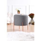 Lorence Home TY4451 Gri Yuvarlak Copper Puf