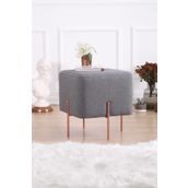Lorence Home TY4463 Gri Kare Copper Puf