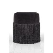 Lorence Home TY7574 Siyah Merkür Püsküllü Puf