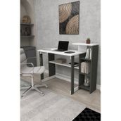 Lotus 5 Raflı Çalışma Masası Laptop Bilgisayar Masası Ofis Ders Yemek Çocuk Masası Antrasit-beyaz
