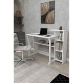 Lotus 5 Raflı Çalışma Masası Laptop Bilgisayar Masası Ofis Ders Yemek Çocuk Masası Beyaz