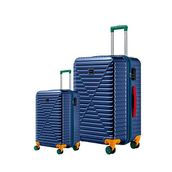 Louisiana Polo 1088 Lacivert %100 Polikarbon 4x2 Teker Büyük ve Kabin Boy 2'li Valiz Seti