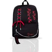 Louisiana Polo 1141 Siyah-Kırmızı Laptop Bölmeli Okul Çantası