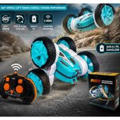 LRS Store Şarjlı Takla Atan Uzaktan Kumandalı Araba 360° Akrobatik Rc Araba LED Işıklı Çift Taraflı Sürüş - Mavi
