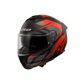 LS2 Stream 2 Fury Mat Siyah Gri Kırmızı Kask