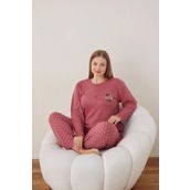 Lukitus Battal Büyük Beden İnterlok Kadın Pijama Takımı