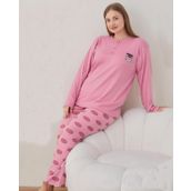 Lukitus Büyük Beden Battal Pamuk Kadın Pijama Takımı