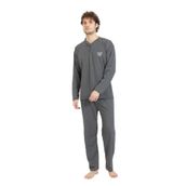 Lukitus Süprem Battal Büyük Beden Erkek Pijama Takımı (Füme, 3XL)