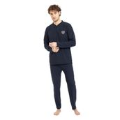 Lukitus Süprem Battal Büyük Beden Erkek Pijama Takımı (Lacivert, 4XL)