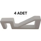 Luluyen 4 Adet Plastik Pencere Kolu Kapı Cam Aralama Stoperi Kolu Tutucu Tutacağı Durdurucu Tamponu - Beyaz - 26 cm - 44 cm