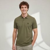 Lumberjack MB CT461 Sherman Erkek Haki Polo Yaka Tişört