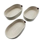 Luna Cucina Jüt 3'lü Oval Ekru 29 cm Organizer