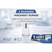 Luord-Store 3 Numara Hacamat Kupası 1 Adet Vakumlu Kupa Bardak Dayanıklı Plastik Manuel Hacamat Kabı