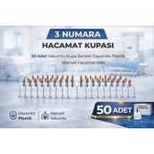 Luord-Store 3 Numara Hacamat Kupası 50 Adet Vakumlu Kupa Bardak Dayanıklı Plastik Manuel Hacamat Kabı Seti