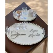 Lustre İncili Söz Nişan Tepsisi gümüş