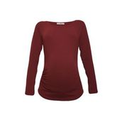 LuvmaBelly 2301-2309 Pamuklu Uzun Kollu Kırmızı Hamile T-Shirt