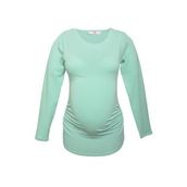 LuvmaBelly 2301-2309 Pamuklu Uzun Kollu Mint Yeşili Hamile T-Shirt