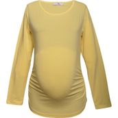 LuvmaBelly 2301-2309 Pamuklu Uzun Kollu Sarı Hamile T-Shirt