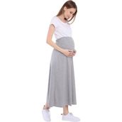 LuvmaBelly Gri Ayarlanabilir Belli Yumuşak Pamuk Elastan Kumaş Günlük Hamile Eteği