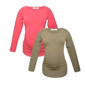 LuvmaBelly MYRA2305-2307 Pembe Haki Hamile T-Shirt Seti