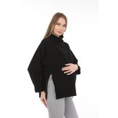 LuvmaBelly MYRA4280 Siyah Fermuarlı Hamile Sweatshirt