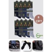 Lüx Kral Erkek Yazlık Bambu Soket Uzun Karma Renkli Çorap Çok Renkli