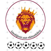 Lyroni Yenilebilir Şeker Kağıt Sarı Kırmızı Aslan Temalı Pasta Süsleme
