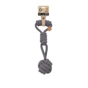 M-Pets Çekmeli Örgü Top 36x9 cm Gri Köpek Oyuncağı